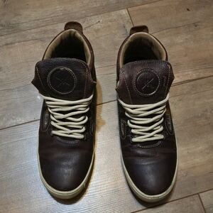 Inkkas  Brown Leather High-Top Shoes